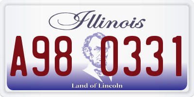 IL license plate A980331