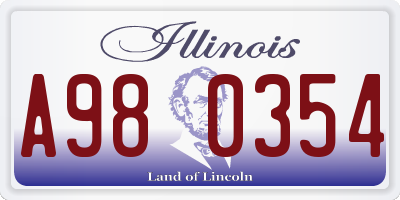 IL license plate A980354