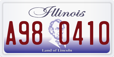 IL license plate A980410