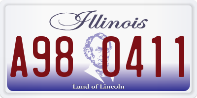 IL license plate A980411