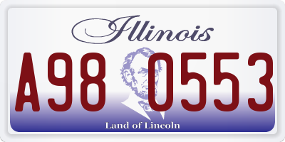 IL license plate A980553