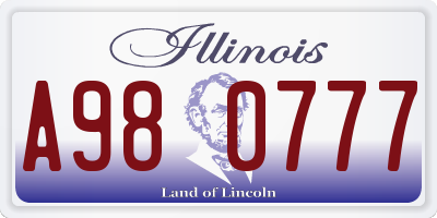 IL license plate A980777