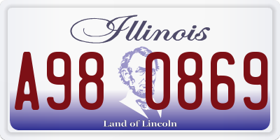 IL license plate A980869
