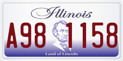 IL license plate A981158