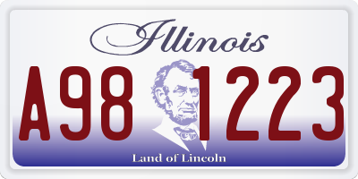 IL license plate A981223