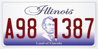 IL license plate A981387