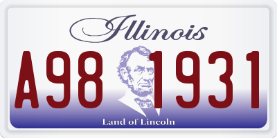 IL license plate A981931