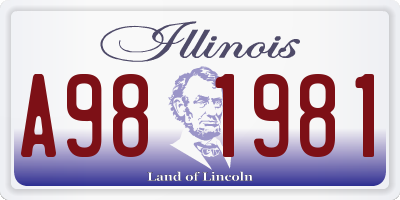 IL license plate A981981