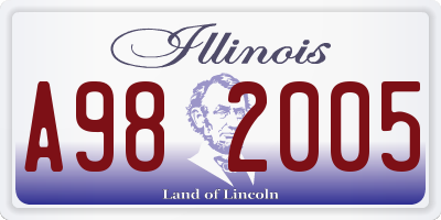 IL license plate A982005