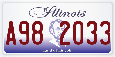 IL license plate A982033