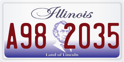 IL license plate A982035
