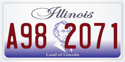 IL license plate A982071