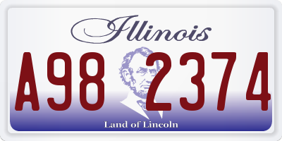 IL license plate A982374