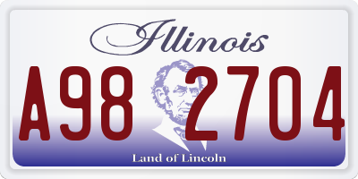 IL license plate A982704