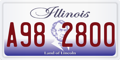 IL license plate A982800