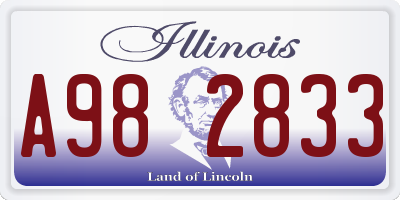 IL license plate A982833