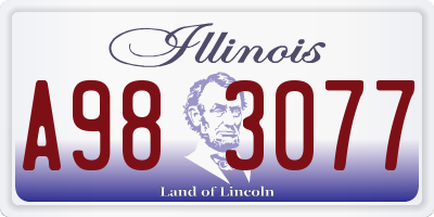 IL license plate A983077