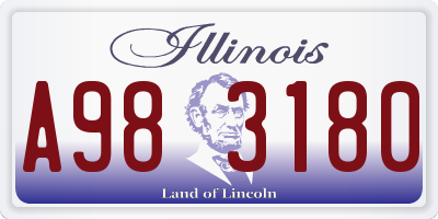 IL license plate A983180