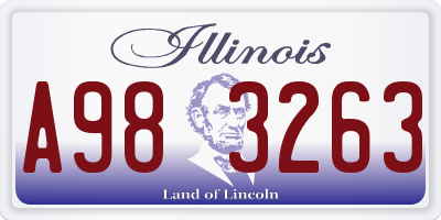 IL license plate A983263