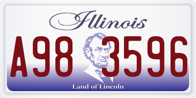 IL license plate A983596