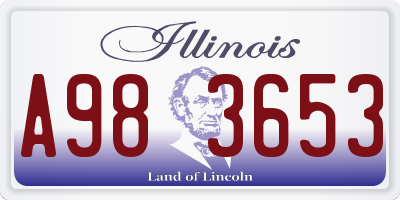 IL license plate A983653