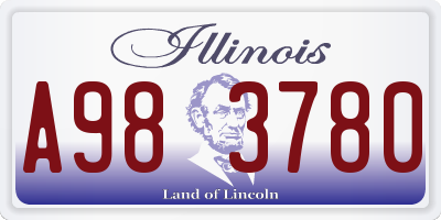IL license plate A983780