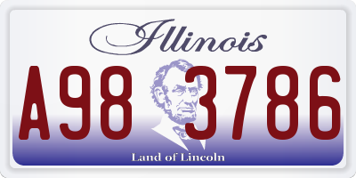 IL license plate A983786