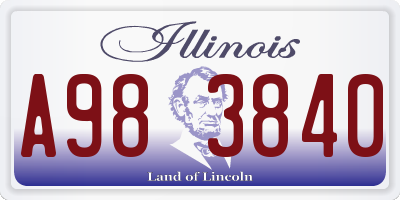 IL license plate A983840