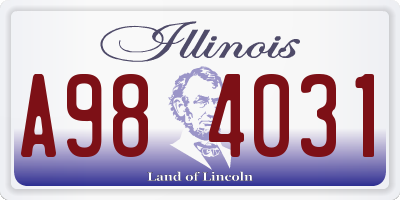 IL license plate A984031