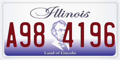 IL license plate A984196