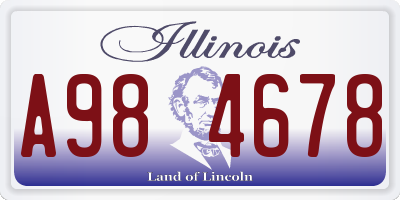 IL license plate A984678