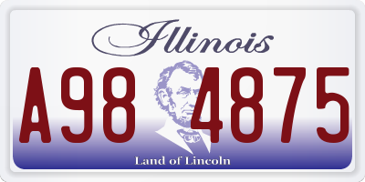 IL license plate A984875