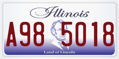 IL license plate A985018