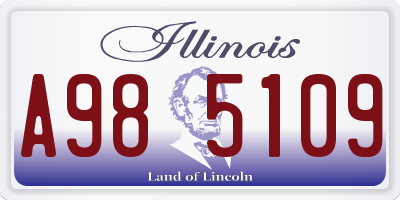 IL license plate A985109