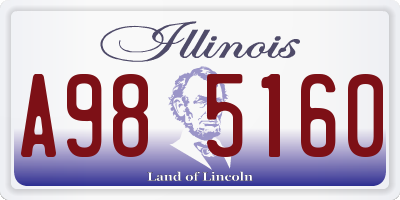 IL license plate A985160