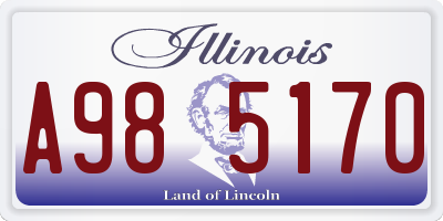 IL license plate A985170