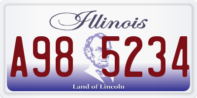 IL license plate A985234