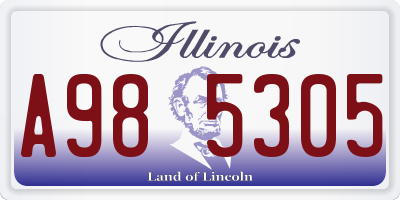 IL license plate A985305