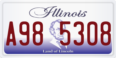 IL license plate A985308