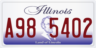 IL license plate A985402