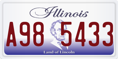 IL license plate A985433