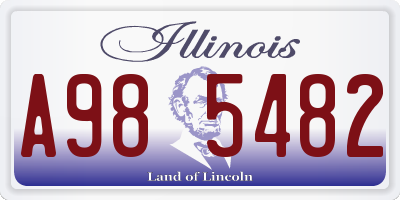 IL license plate A985482