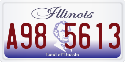 IL license plate A985613