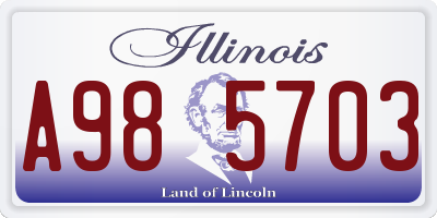 IL license plate A985703