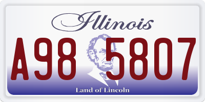 IL license plate A985807