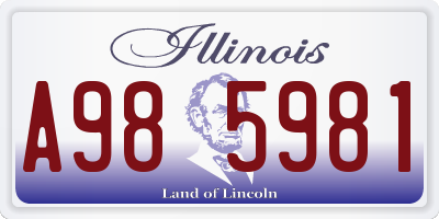 IL license plate A985981