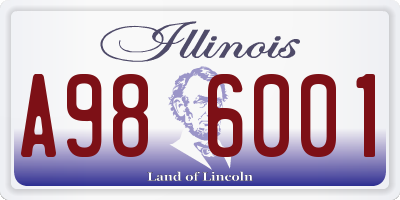 IL license plate A986001