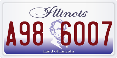 IL license plate A986007