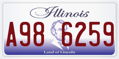 IL license plate A986259