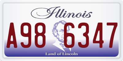 IL license plate A986347